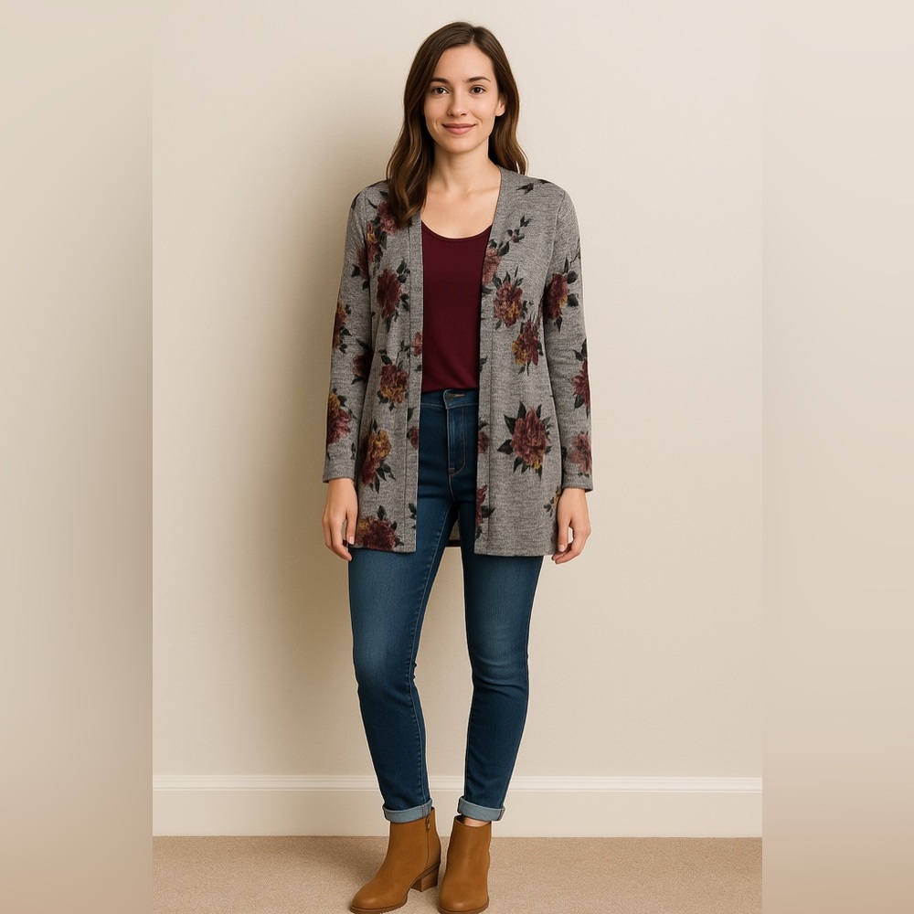 Apartment 9 Floral Open Front Cardigan | Size‎ XL